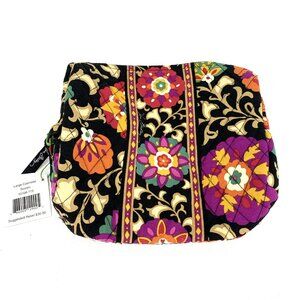Vera Bradley Cosmetic Case Suzani NWT 7" Tall Fully Lined Black Floral